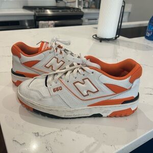 New Balance 550 White and Orange Sneakers